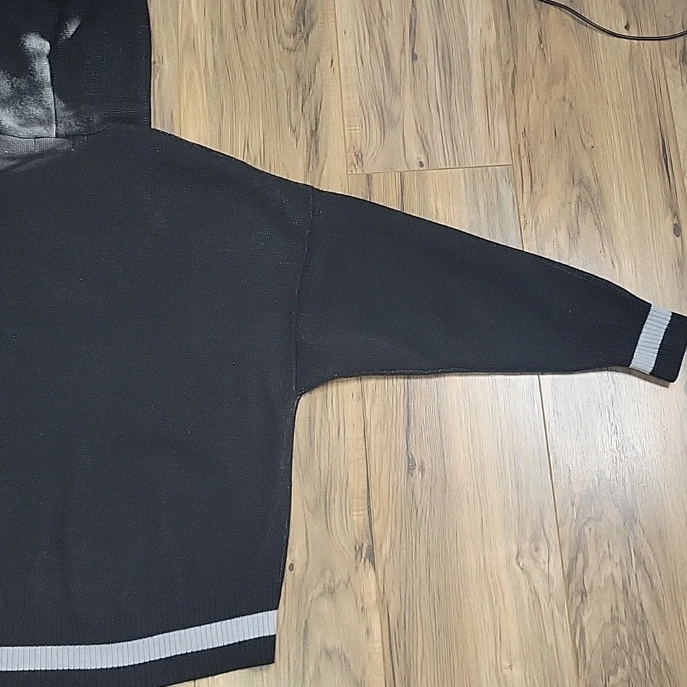 Juicy By Juicy Couture Black and Gray Knit Sweater with Hoodie
